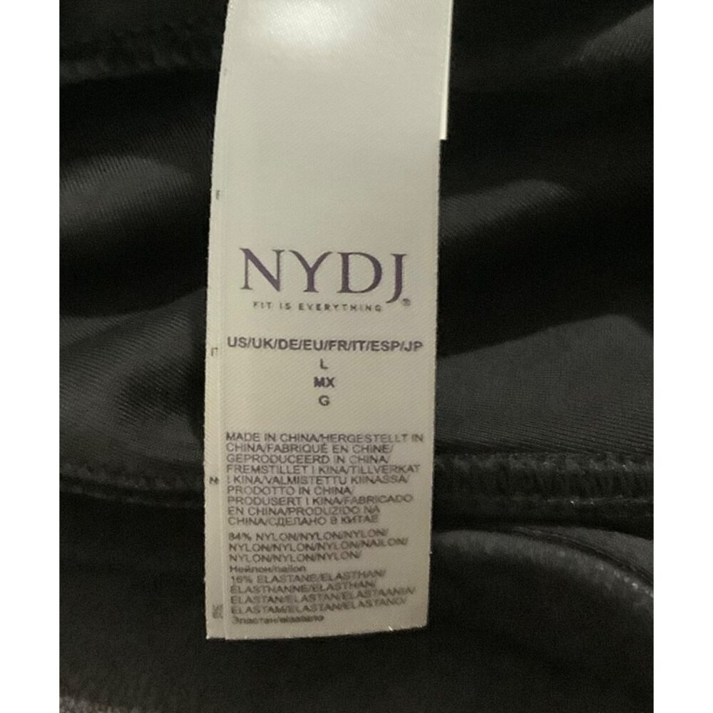 NYDJ Womens Black Stretch Faux Leather Pants Women Size Large Style MTSC8077 - Picture 3 of 9